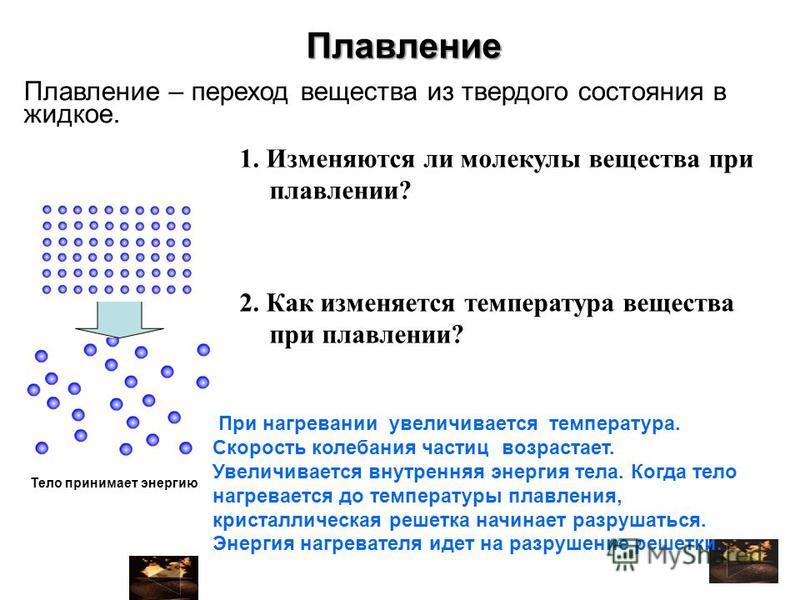 Повышение температуры вещества. Вещества при плавлении. При плавлении тело:. Температура при плавлении. При плавлении температура вещества.