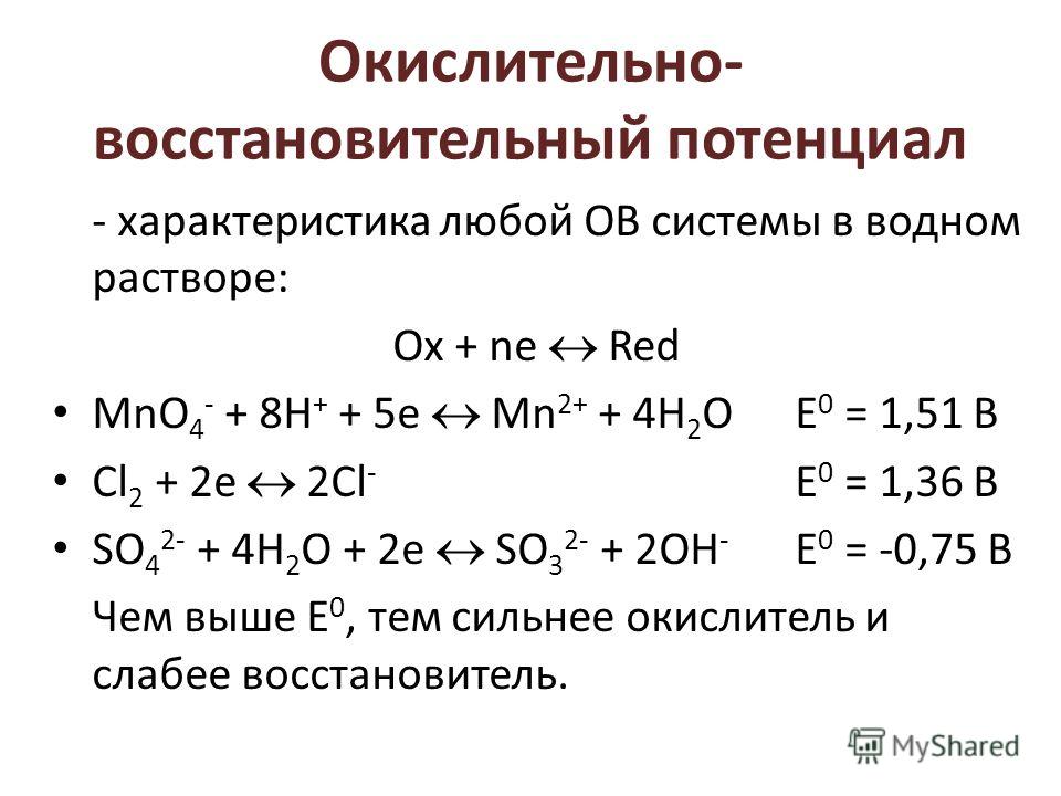 Восстановительная активность меди. Восстановительные потенциал окислительно восстановительный. Oкислительно-восстановительной потенциал полуреакции. Окислительно восстановительные потенциалы окислители. Формула вычисления окислительно восстановительного потенциала.