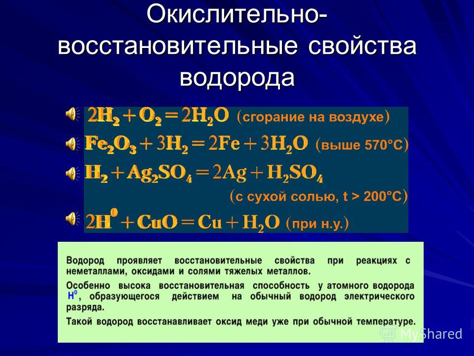 Применение 1 а группы. Окислительно восстановительные свойства водорода. Окислительно восстановительные реакции свойства. Восстановительные реакции с водородом. Химические реакции водорода.