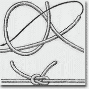 Ткацкий узел для связывания двух тросов