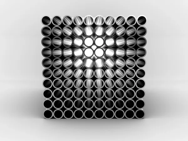 Трубы стальные, изолированные на белом фоне. 3D — стоковое фото